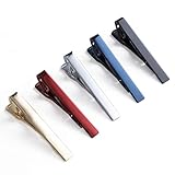 QIMOSHI 5 Pcs Tie Clips for Men Tie Bar Clip Set