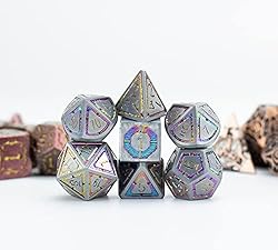 DND Metal Dice Set with Dragon Totem Metal Gife