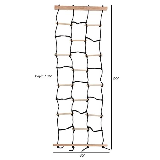 Kids Climbing Cargo Net With Nylon Rope and Wooden Dowels- Fun Outdoor Toy for Balance, Coordination and Strength for… - Image 3