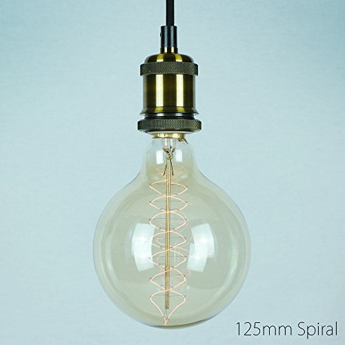 Vintage Edison Globe Light Bulb 60w - Giant Spiral Globe Dimmable 125mm E27 ES - The Retro Boutique ® - Image 5