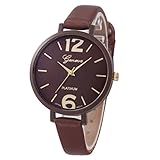 SMTSMT Women's Faux Leather Analog Quartz Wrist Watch-Brown