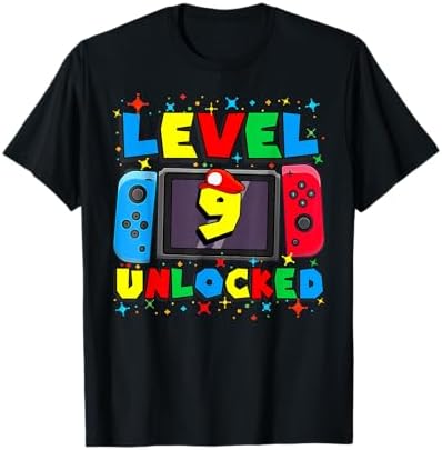 Amazon.com: 9th Birthday Shirt Boy Level 9 Unlocked Video Game