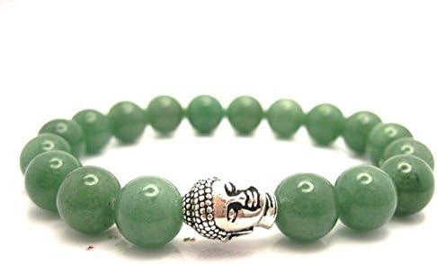 Green Aventurine Buddha Bracelet with Velveteen Pouch