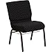 Flash Furniture HERCULES Series 21''W Church Chair in Black Dot Patterned Fabric with Cup Book Rack - Gold Vein Frame