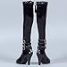 MagiDeal 1:6 Black Zip Up Knee-high Boots Shoes for 12'' Hot Toys Phicen Action Figure