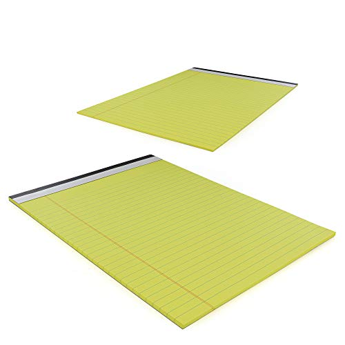 Emraw Legal Ruled Writing Pad Canary 50 Sheet Yellow Letter Size Paper Pads Micro Perforated