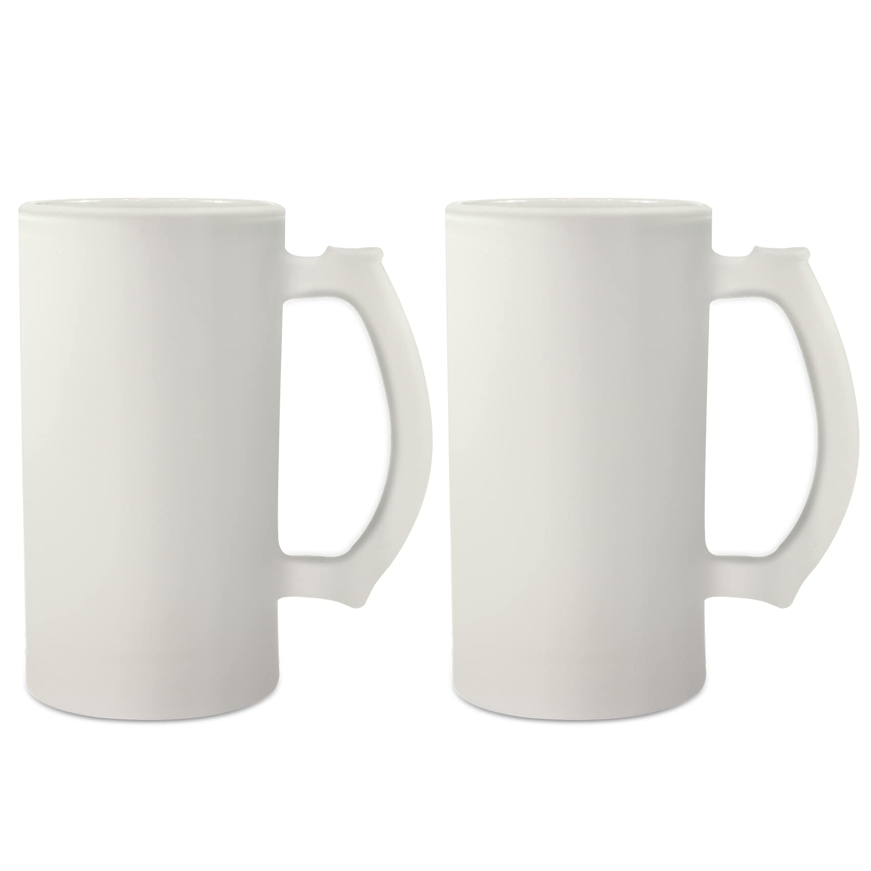MR.R 16oz 2 Packs Sublimation Blanks Frosted Glass Mug,Coffee Mugs with Handle for Heat Thermal Coating Transfer (2 Count)