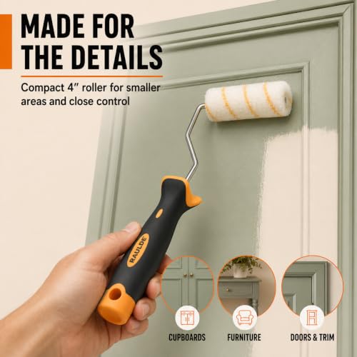 Raulde Paint Roller Set of 10 - Paint Rollers and Trays Set - Roller Sets for Painting - Paint Brush and Rollers for Painting - Wall Paint Roller - Home Painting Kit
