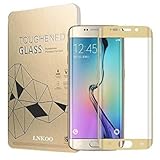 Samsung Galaxy S6 Edge+ Plus Tempered Glass Screen Film Protector: Valuebuybuy 9H 0.2mm Thinest Full Cover Curved Edge to Edge Protection Armor Guard Shatterproof - S6 Edge Plus Gold