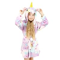 BFYWB Unicorn Gifts Toys for Girls, Soft Unicorn Hooded Bathrobe Sleepwear for Kids Toys for 6-7 Year Old Girls Unicorn Gifts for 6-7 Year Old Girls (Starry 6-7 Years)