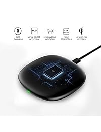 YOUSTOO FC01 Wireless Charger, Ultra-Slim Qi-Certified 7.5W USB-C Wireless Charging Pad Compatible with iPhone 11 11 pro Xs Max Xs Xr 8 8 Plus, 10W Compatible Galaxy S10 S10 Plus S10E S9, 5W AirPods