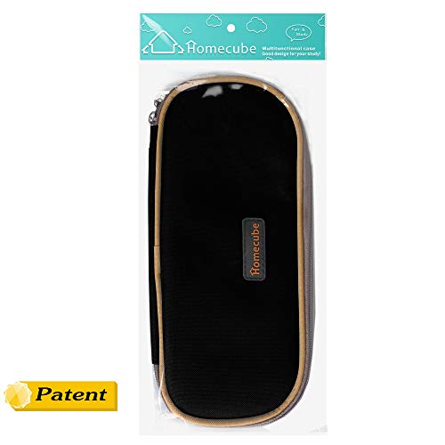 Pen Case, Homecube Big Capacity Pencil Bag Makeup Pouch Durable Students Stationery with Double Zipper, Black - Thumbnail 7