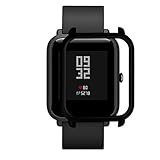 Ganenn Watch Protect Case, SUKEQ Slim Colorful Full Protective Bumper Case Cover for Xiaomi Huami Amazfit Bip Youth Watch (Black)