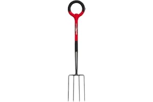 Radius Garden 20311 PRO Ergonomic Stainless Steel Digging Fork, Red