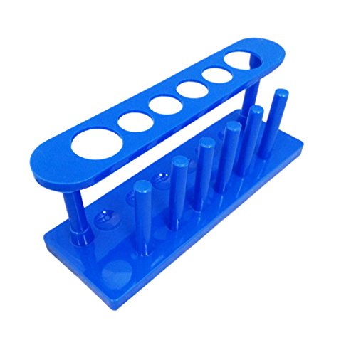 Blue Plastic 6 Hole Test Tube Rack