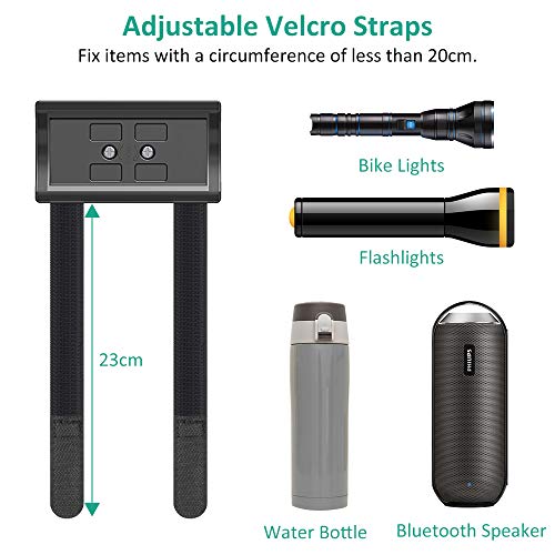 Bovon Multifunctional Bluetooth Speaker Mount for Bike, Golf Cart Railing or ATV/UTV Roll Bar, Adjustable Velcro Strap Fits Most Wireless Speakers, Flashlights, Bottle and Cage Attachment Accessory