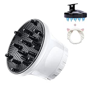 Universal Hair Diffuser Hair Dryer Diffuser Attachment For Curly Wave Thick and Nature Hair Profession Blow Dryer Diffuser Attachment Use Honeycomb Element Adjustable to 1.4-2.6 inch for Dryer Nozzle
