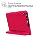 Fintie Shock Proof Case for Amazon Fire (Previous 5th Generation, 2015 7 inch) - Kiddie Series Light Weight Convertible Handle Stand Kids Friendly Cover, Magenta