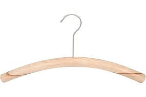 SEWACC Natural Wood Clothes Hanger Solid Wooden Coat Hanger with Nordic Pastoral Design Peeling Finish