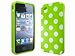 niceeshop Green&White HM Polka Dots Gel Flexible TPU Cover Case for iPhone 4 4S