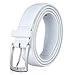 KM Legend Men's Genuine Leather Dress Belt with Premium Quality - Classic & Fashion Design for Work Business and Casual (sWhite, 40)