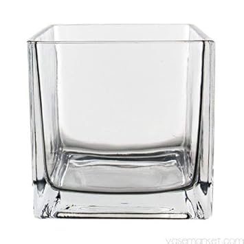 Buy Fourwalls Square Glass Vase 8 Cm X 8 Cm X 8 Cm Transparent
