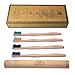 Doc Omega Biodegradable Bamboo Toothbrush with BPA Free Medium Bristles and 1 Bamboo Travel Case, Recycled Packaging
