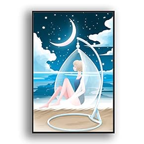 Framed Canvas Wall Art for Living Room, Bedroom Flow in The Dream Canvas Prints for Modern Home Decoration Ready to Hang - 16"x24" inches