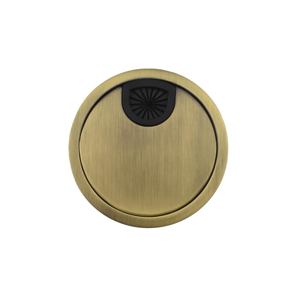 Photo 1 of HAHIYO 1Pcs 3.15Inch/80mm Bronze Zinc Alloy Desk Grommet Wire Grommet Cable Management Cord Hole Cover Desk Wire Hole Insert Wire Organizer for Computer Office Home School Equipment Systems