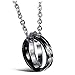 Dixivi Jewelry a Pair Valentine Couple Matching Interlocking Double Rings Engraved Promise Necklace Sets