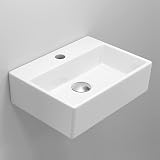iBathUK Aventa Wall Hung Cloakroom Basin 39cm Square Ceramic Sink Gloss White view 4