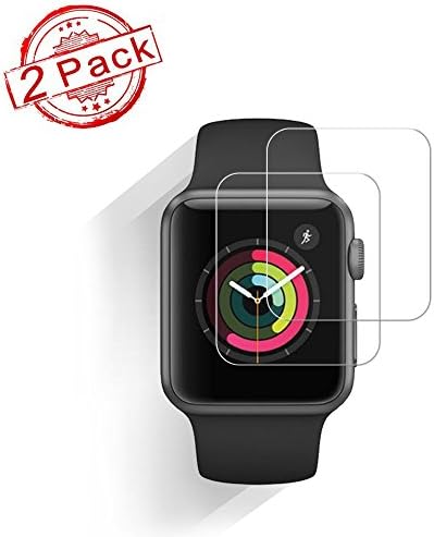 [2-Pack]Apple Watch 38mm Smart Watch Screen Protector,Hoperain 9H Hardness, Anti-Scratch, Anti-Fingerprint, Bubble Free[Easy Installation]Screen Protector for Apple Watch Series and Series