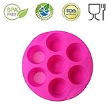 SHareling 7 Cavity Silicone Mold Muffin Pudding Mould Bakeware Round Cup Cake Pan Baking Tray (Random Color)
