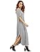 MakeMeChic Women's Casual Loose Pocket Long Dress Short Sleeve Split Maxi Dress