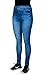 Women's Blue Jean Denim Look Jeggings with Rhinestone Accents by CRUSH