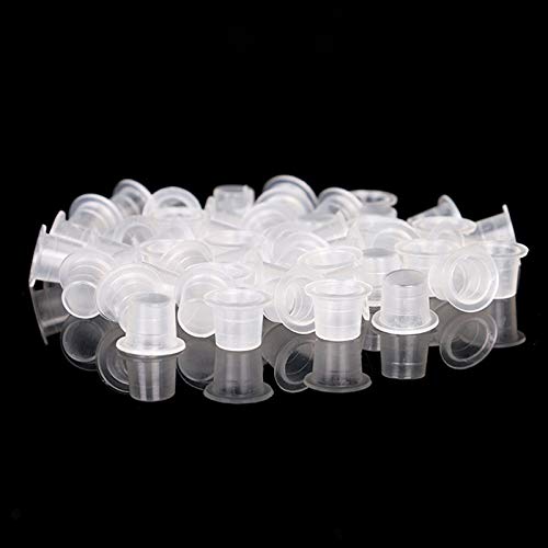 UPTATSUPPLY Tattoo Ink Cups 300Pcs Mixed Size Permanent Makeup Pigment Clear Holder Container Cap Tattoo Accessory - Thumbnail 2