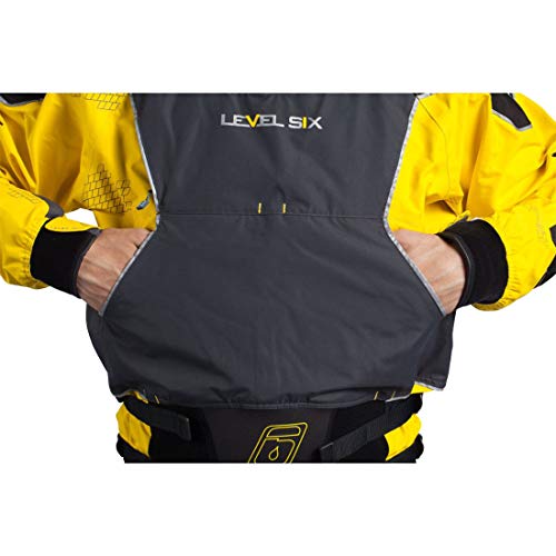 Level Six Emperor 3.0 Ply Drysuit, X-Small, Bright Yellow/Charcoal