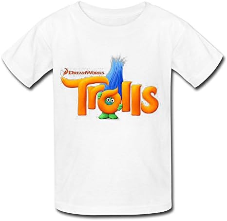 Fantasy Film Trolls Logo T Shirt For Big Boys' Girls' White