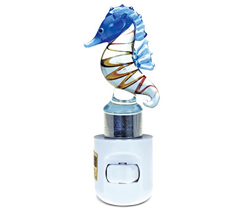 Puzzled Seahorse Handcraft Art Glass Decorative Night Light Home Dcor - Animal / Sea Life Theme - Unique and Elegant Gift - Item #9627