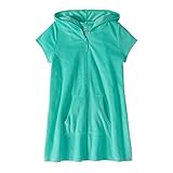 Wonder Nation Girls Hooded Zip Front Terry Swimsuit Cover Up