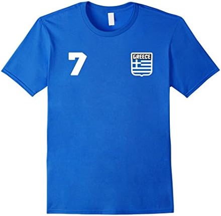 Mens GREECE T-shirt Greek Tee Football Soccer Jersey Style Medium Royal Blue
