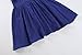 Bonny Billy Girls Long Sleeve Solid Pleated A-Line Children Dress with Bow 5-6 Years Blue