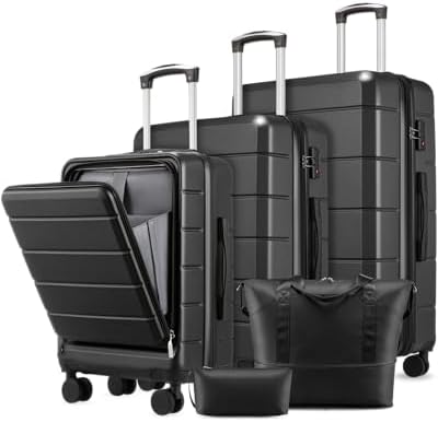 Amazon.com | Merax Luggage Sets 3 Piece,Front Open PC Hardshell
