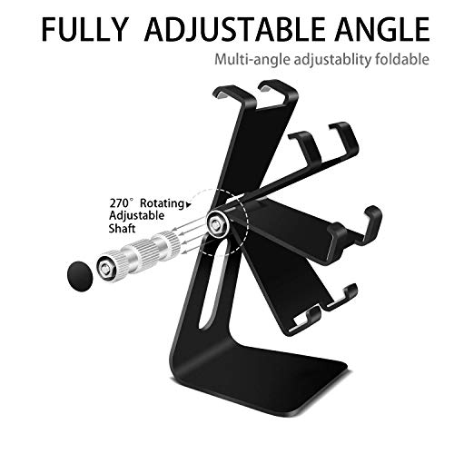 Adjustable Cell Phone Stand, CreaDream Phone Stand, Cradle, Dock, Holder, Aluminum Desktop Stand Compatible with iPhone Xs Max Xr 8 7 6 6s Plus 5s Charging, Accessories Desk,All Smart Phone-Black - Thumbnail 3