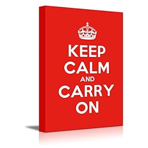 BRAND_NAMEKeep Calm and Carry On Stretched Red Home Art