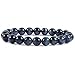 Natural Blue Tiger Eye Crystal Gemstone 8mm Round Beads Stretch Bracelet 7 Inch