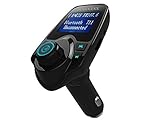Wireless Car MP3 Audio Player Bluetooth FM Transmitter Modulator Radio Adapter Car Kit Hands-free LCD Display USB Charger for iPhone 7 Plus 6S 5S Samsung Android Cell Phone/ Tablet iPad iPod (T11)