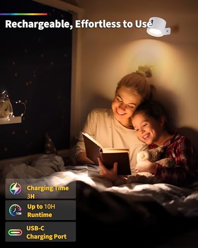 Pacote de 2 Candeeiros de Parede RGB LED Recarregáveis AURI WL01