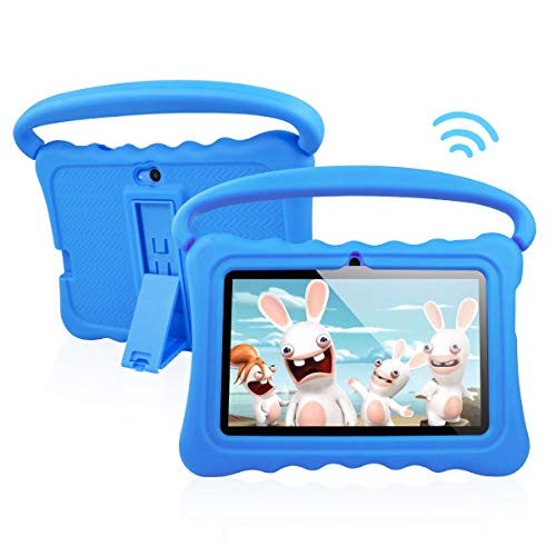 Kids Tablet PC Android 8.1 OS 7 Inch Full HD Display Tablets for Kids 1GB RAM 16 GB Storage Quad-Core 1.3Hz WiFi Tablet Soft Shock&Kid-Proof Case (Blue)