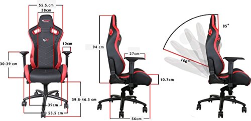 GT-Omega-Sport-Racing-Sedia-da-Ufficio-Nero-e-Blu-in-Pelle-Sedile-Giocatori